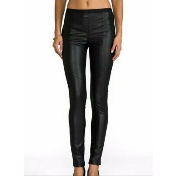 BCBGMaxAzria Pants - BCBGMaxazria vegan leather and ribbed leggings